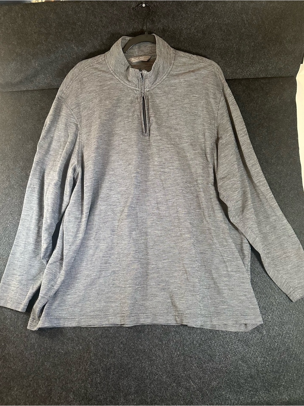 Daniel Cremieux Signature Collection Mens Quarter Zip Pullover Gray XXL
